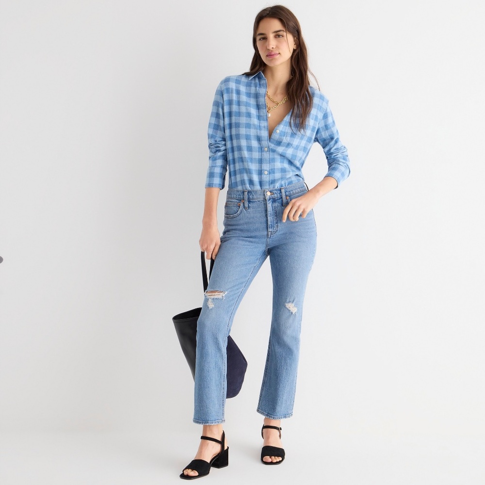 J Crew Regular Fit 9'' Billie demi-boot crop jean in Rocky Shore Wash